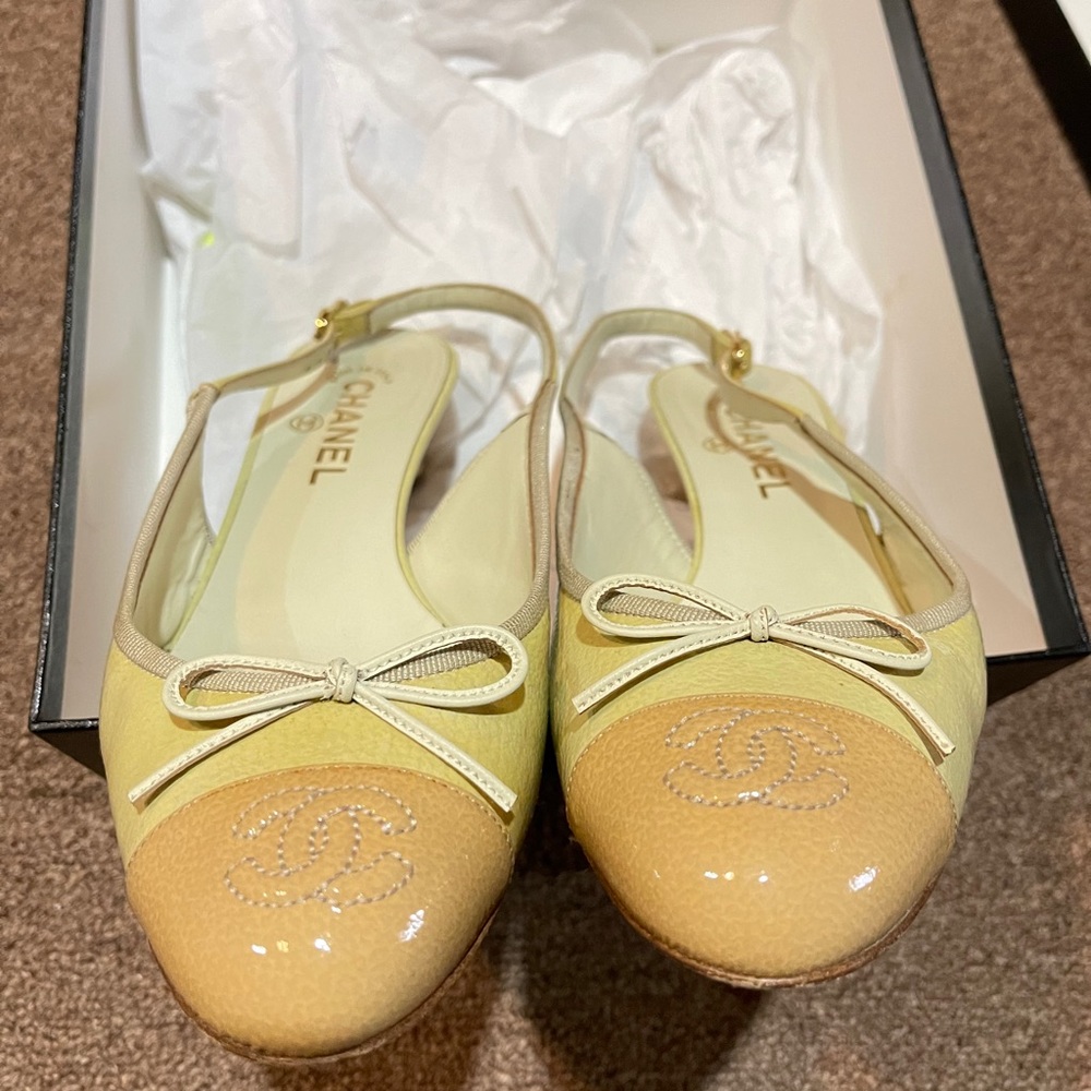 Chanel Sling Back Two tone shoes